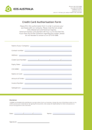 EOS Credit Card Authorisation Form